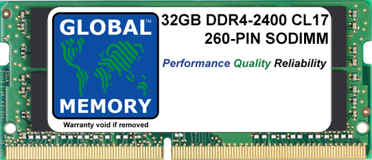 32GB DDR4 2400MHz PC4-19200 260-PIN SODIMM MEMORY RAM FOR LAPTOPS/NOTEBOOKS